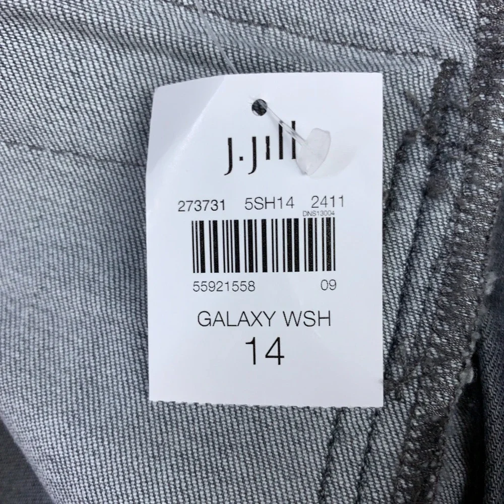 J. Jill Flare Jeans Women 14 Grey Galaxy Wash High Rise Stretch Patch Pocket NWT